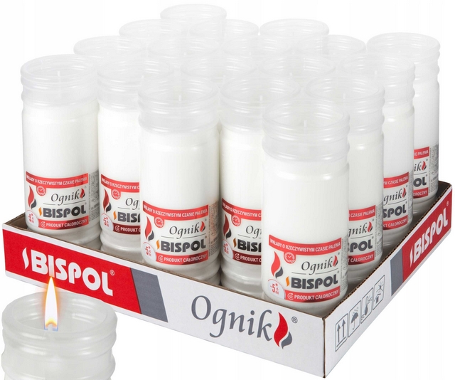 Parafínová náplň do svietnikov Ognik WP5N, 18 cm, trvanie 5 dní, balenie 18 ks
